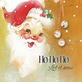 Kerstkaart ho ho ho let it snow
