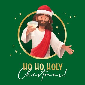 Kerstkaart holy christmas grappig humor gezegende feestdagen