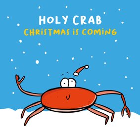 Kerstkaart holy crab christmas is coming...