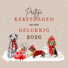 Kerstkaart hondjes kerst