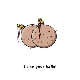 Kerstkaart i like your balls kaart