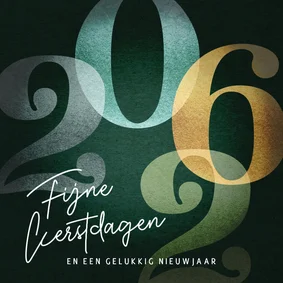 Kerstkaart jaartal 2026 groen