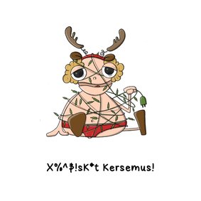 Kerstkaart k*t(@$^ kersemus kaart