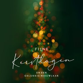 Kerstkaart kerstboom licht flair