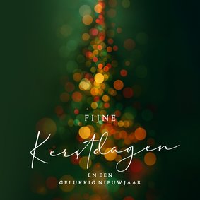 Kerstkaart kerstboom licht flair
