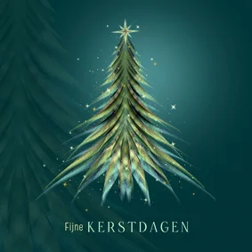Kerstkaart kerstboom op groen