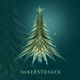 Kerstkaart kerstboom op groen