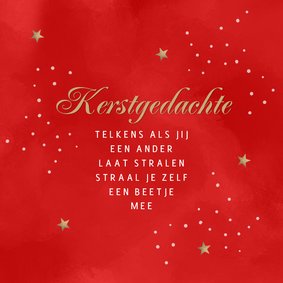 Kerstkaart kerstgedachte een ander laten stralen