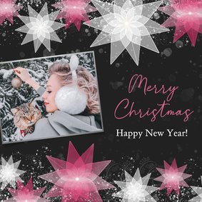 Kerstkaart kerststerren fotokaart sier