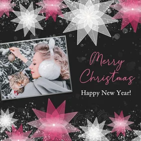 Kerstkaart kerststerren fotokaart sier