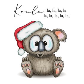 Kerstkaart Koala met kerstmuts