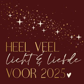 Kerstkaart KWF heel veel licht en liefde voor 2025