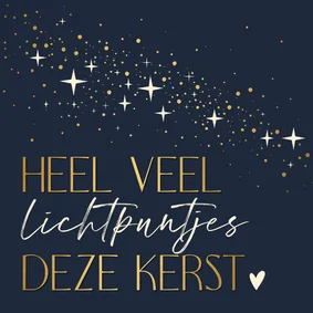 Kerstkaart KWF heel veel lichtpuntjes deze kerst