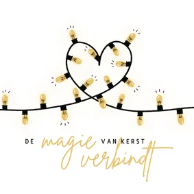 Kerstkaart lampjes hart