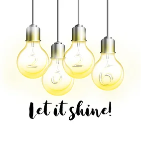 Kerstkaart let it shine lichtpeertjes 2026