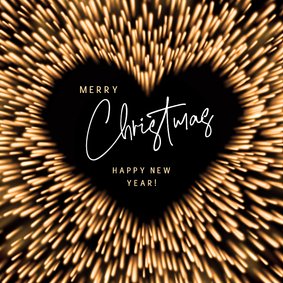 Kerstkaart lichtexplosie hart 