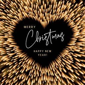 Kerstkaart lichtexplosie hart