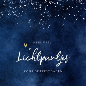 Kerstkaart lichtpuntjes moeilijke tijd kerst sterkte