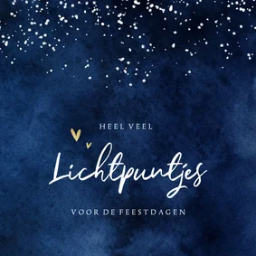 Kerstkaart lichtpuntjes moeilijke tijd kerst sterkte