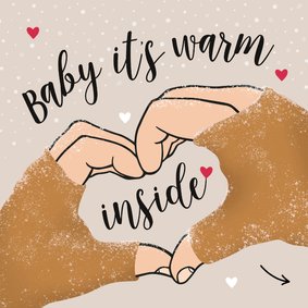 Kerstkaart liefde baby handen hart