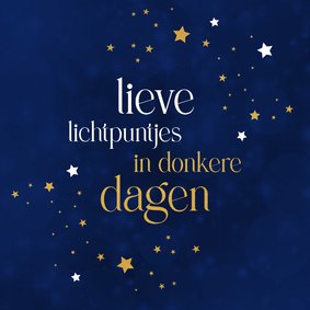 Kerstkaart Lieve lichtpuntjes in donkere dagen