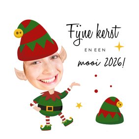 Kerstkaart maak een elf van jezelf