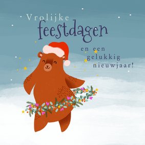 Kerstkaart met beer