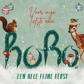 Kerstkaart met de letters hoho