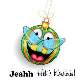 Kerstkaart met disco kerstbal