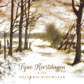 Kerstkaart met Hollands landschap