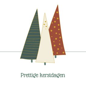 Kerstkaart met illustratie kerstbomen