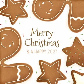 Kerstkaart met kerstkoekjes