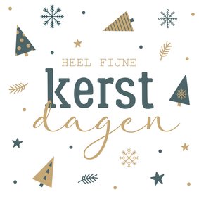 Kerstkaart met kleine kerstbomen