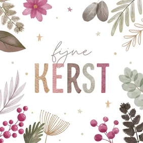 Kerstkaart met kleurrijke waterverf tekst