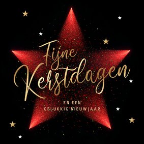 Kerstkaart met stijlvolle rode kerstster