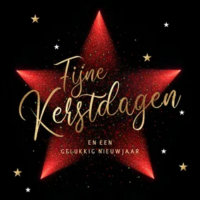 Kerstkaart met stijlvolle rode kerstster
