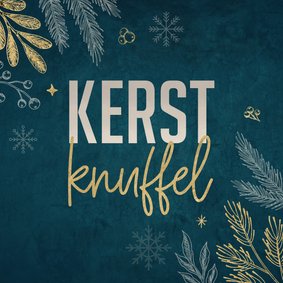 Kerstkaart met takken en sneeuwvlokken