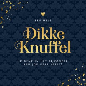 Kerstkaart moeilijke kerst dikke knuffel liefde hartje goud