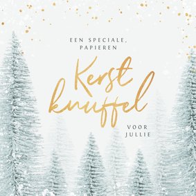 Kerstkaart moeilijke tijd verlies verdriet kerstbomen