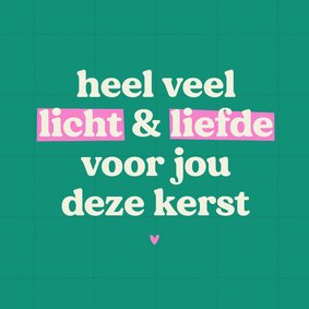 Kerstkaart Pink Ribbon licht en liefde deze kerst