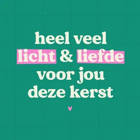Kerstkaart Pink Ribbon licht en liefde deze kerst