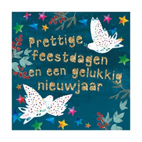 Kerstkaart rainbow dove