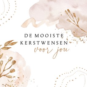 Kerstkaart roze aquarel