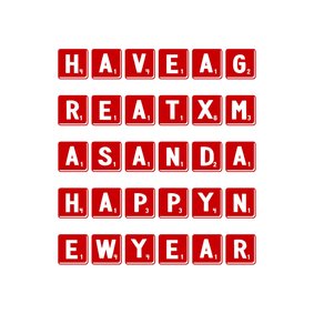 Kerstkaart scrabble 'have a great...'