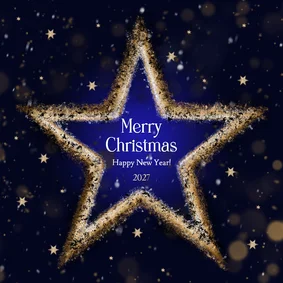 Kerstkaart sfeervolle feestdagen ster goud