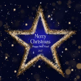 Kerstkaart sfeervolle feestdagen ster goud