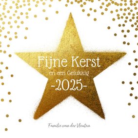 Kerstkaart ster goud 2025 