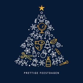 Kerstkaart stijlvol voor kapper of beauty salon