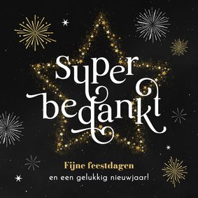 Kerstkaart super bedankt vuurwerk