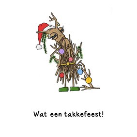 Kerstkaart takkefeest kaart